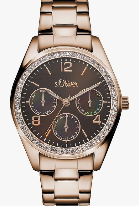 s.Oliver Damen Analog Quarz Uhr mit Edelstahl Armband SO-3162-MM