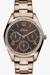 s.Oliver Damen Analog Quarz Uhr mit Edelstahl Armband SO-3162-MM