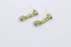 Juwelen Ohrhänger Ohrschmuck aus 375er / 9k Gelbgold mit Farbsteine & Diamanten