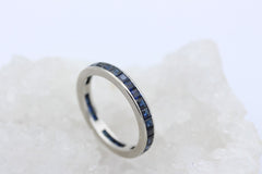 Traumhafter Weißgold Memory Saphir Ring aus 585 / 14K mit Saphiren | Gr. 64