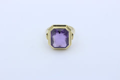 Massiver Damen Gold Ring aus 333 / 8k Gelbgold mit ein Lila Edelstein "Amethyst"