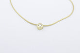 Zarte Halskette mit Diamant Anhänger aus 585 / 14k Gelbgold Brillant 0,15 ct.