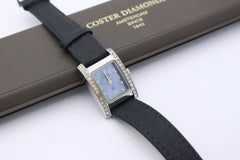 Coster Diamonds Damen Armbanduhr Quartz Edelstahl Silber Leder Schwarz 21 mm