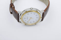 Hermes Vintage Clipper Stahl Gold Unisex Uhr 36 mm