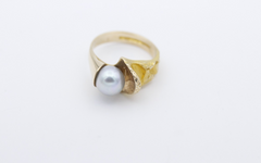 Lapponia Ring Gelbgold aus 585 / 14 Karat mit eine Perle | Gr. 54