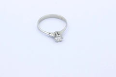 Wempe 585 / 14K Weißgold Damen Solitär Ring mit Diamant edel ca. 0,40 ct.