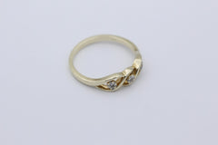 Zarter Damen Ring aus 585er Gelbgold mit Diamanten | Gr. 54