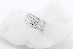 Moderner Christ Damen Ring aus 585 / 14k Weißgold mit 48 Brillanten | Gr. 61