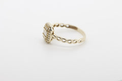 Eleganter 585 14K Damen Gelbgold Goldring mit Baguette & Runden Zirkonia Gr. 55
