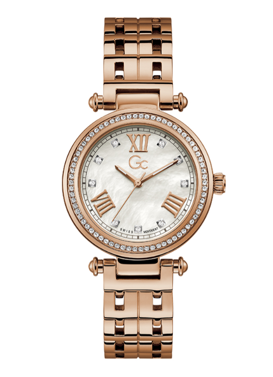 Gc Damenuhr Armbanduhr Y46003L1MF Rosegold Edelstahl Perlmutt Zifferblatt 36 mm