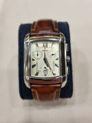 Festina 16101 Herrenuhr Edelstahl Leder Braun Chronograph Armbanduhr 31 mm