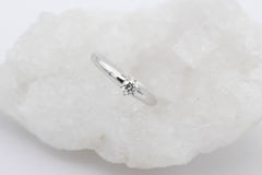 Schöner Christ Solitär Damen Ring 585 / 14k Weißgold mit ein Brillant 0,25 ct.