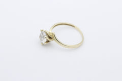 Wunderschöner Solitär Damen Ring aus 585 / 14k Gelbgold mit ein Zirkonia