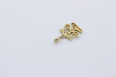 Anhänger Waage aus 585 / 14k Gelbgold mit kleinen Diamanten