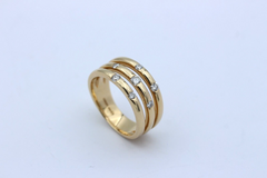 Christ Exklusiver Designer Damen Ring aus 585 / 14k Gelbgold mit 7 Diamanten