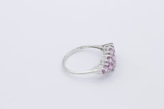 Schöner Damen Ring aus 375/9k Weißgold mit echte Edelsteine | Gr. 55