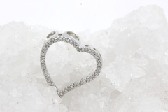 Edler Damen Herz Anhänger aus 585 / 14K Weißgold mit Diamanten