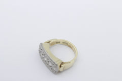 Antiker Gold Damen Ring aus 585 / 750 Gelbgold & Weißgold mit Diamanten | Gr. 55
