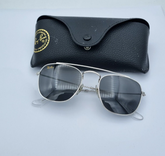 RAY-BAN RB3557 9198B1 SONNENBRILLE SILBER METALL HERREN GR. 51