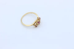 Juwelen Damen Ring aus 585 / 14k Gelbgold mit Rubin & Diamanten | Gr. 52