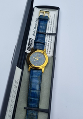 Hirsch Armbanduhr Unisex Opal / Blauer Opal Vergoldet Leder 34 mm
