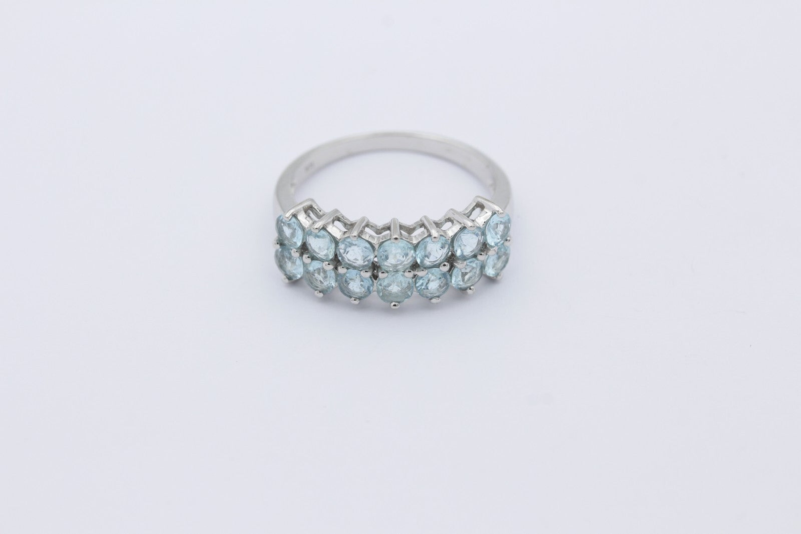 Schöner R&C Goldschmiedearbeit Damen Ring aus 750/18k Weißgold mit Aquamarine