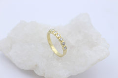 Wunderschöner Damen Ring Halb Memory-Ring aus 14k/ 585er Gelbgold mit Brillanten