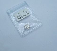 Exzellent Moissanit 3,0ct. Rundschliff mit Zertifikat Top