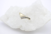 Moderner Damen V-Ring / Chevron Ring 585 / 14K Gelbgold mit 9 Brillanten Gr. 56
