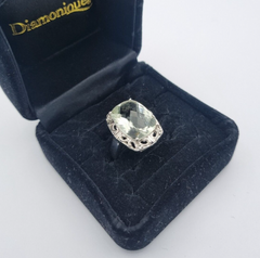 Wunderschöner Diamonique Damen 925 Silber Ring mit ein Edelstein Gr. 56