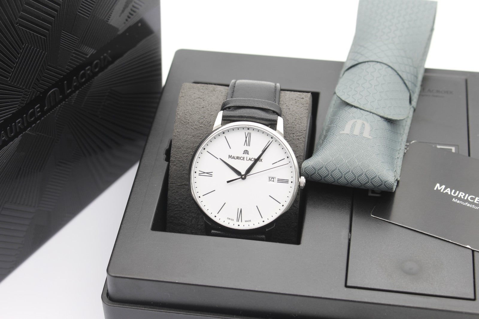 Maurice Lacroix Unisexuhr Eliros EL 1118 Edelstahl Leder Schwarz mit OVP