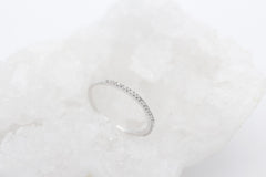 Zarter Damen Halbmemory Ring aus 375 / 9k Weißgold mit Diamanten | Gr. 52