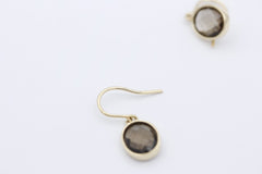 Christ Damen Ohrhänger Ohrschmuck 585er Gelbgold mit je ein Rauchquarz