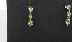 Juwelen Ohrhänger Ohrschmuck aus 375er / 9k Gelbgold mit Farbsteine & Diamanten