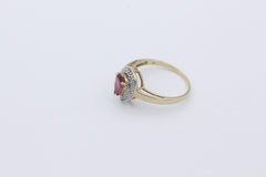 Schöner Damen Ring aus 375/9k Gelbgold mit ein echten Edelstein & Diamanten