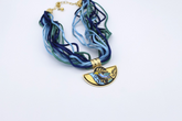 MICHAELA FREY TEAM Kette Collier | Großer Emaille Anhänger Vogel | Seidenkette