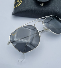 RAY-BAN RB3557 9198B1 SONNENBRILLE SILBER METALL HERREN GR. 51