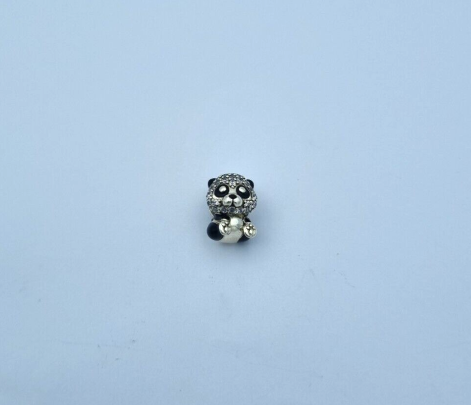 Pandora Charm Silber Funkelnder Süßer Panda 925 Sterlingsilber