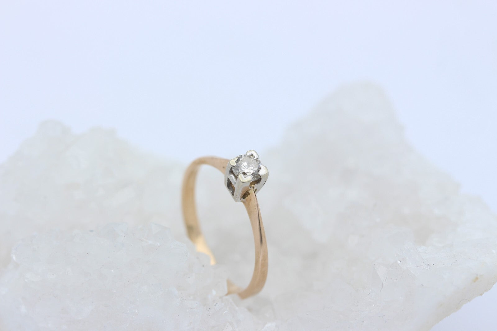 Solitär Damen Ring aus 585 / 14k Gelbgold mit ein Brillant ca. 0,25 ct.