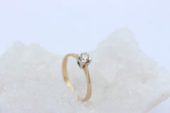 Solitär Damen Ring aus 585 / 14k Gelbgold mit ein Brillant ca. 0,25 ct.