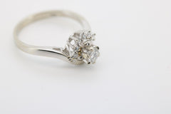 Brillantring 750er Weißgold 18k | Eleganter Damenring mit Diamanten | Gr. 52