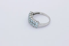 Schöner R&C Goldschmiedearbeit Damen Ring aus 750/18k Weißgold mit Aquamarine