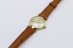 Cartier Vermeil 925 Vergoldet Quartz Argent Damenuhr 24 mm