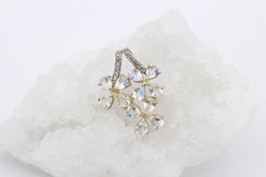 Außergewöhnlicher Juwelen Anhänger aus 375 / 9k Gelbgold mit Quarz & Diamanten