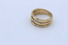 Christ Exklusiver Designer Damen Ring aus 585 / 14k Gelbgold mit 7 Diamanten