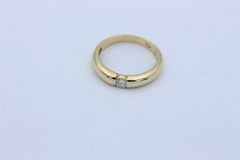 Exklusiver Solitär Spannring aus 585er / 14k Gelbgold mit ein Brillant 0,15 ct.