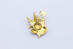 750 Gold Anhänger Ganesha – 18K Gelbgold, Emaille, indischer Gott, fein gearbeit