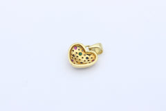Zarter Herz Juwelen Anhänger aus 750 / 18K Gold mit Saphir, Rubin & Diamanten
