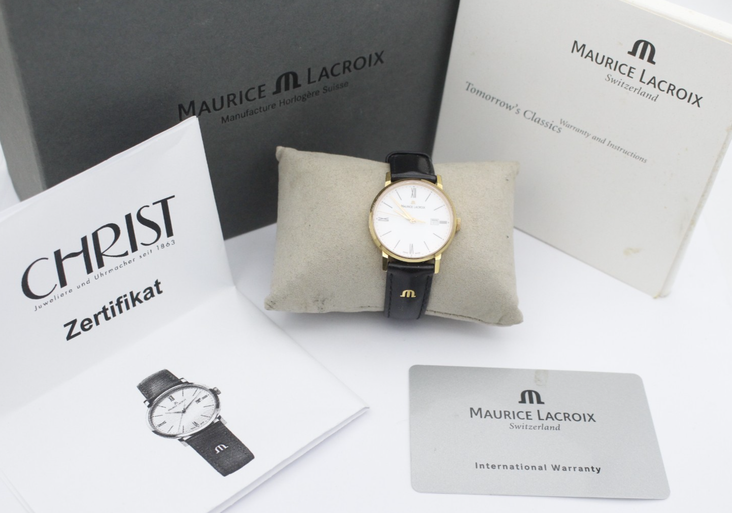 Maurice Lacroix EL1084 Damenuhr Eliros Date Ladies Edelstahl Goldfarben Leder