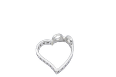 Edler Damen Herz Anhänger aus 585 / 14K Weißgold mit Diamanten